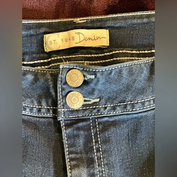 Cato Blue Boot Cut Jeans with Distressed Look - Picture 2 of 4